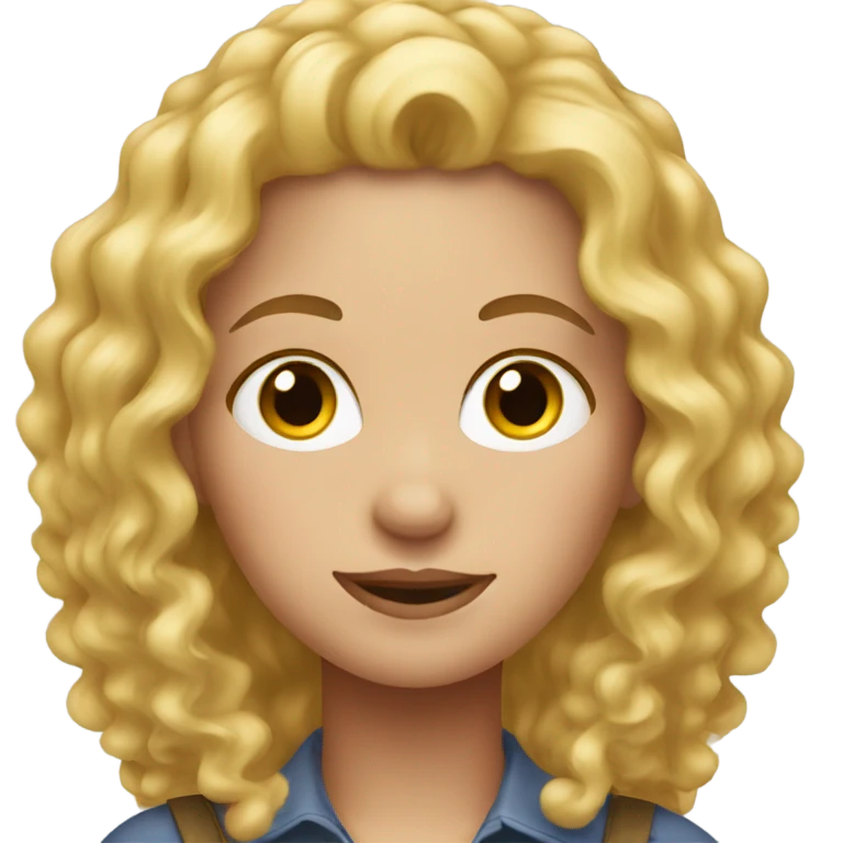 Female farmer blonde curly hair emoji