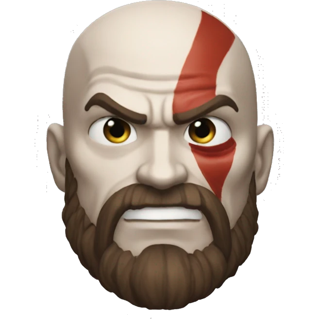 Crea un emoji de Kratos peleando emoji