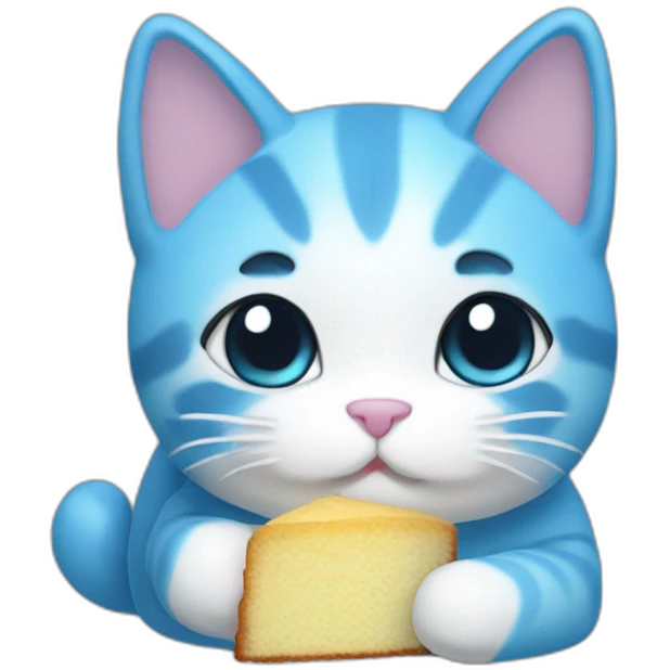 blue cake mochi cat emoji