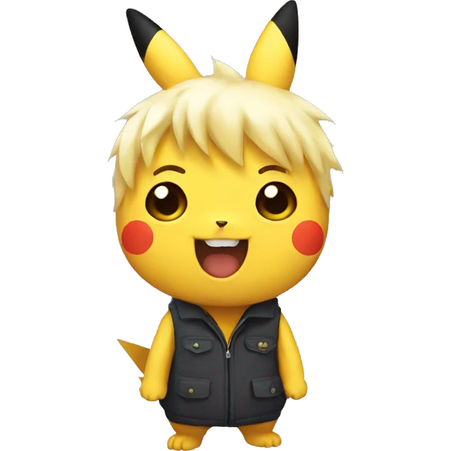 pikachu with wite hair  emoji