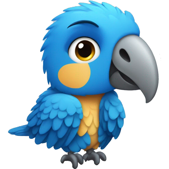 Blue parrot emoji