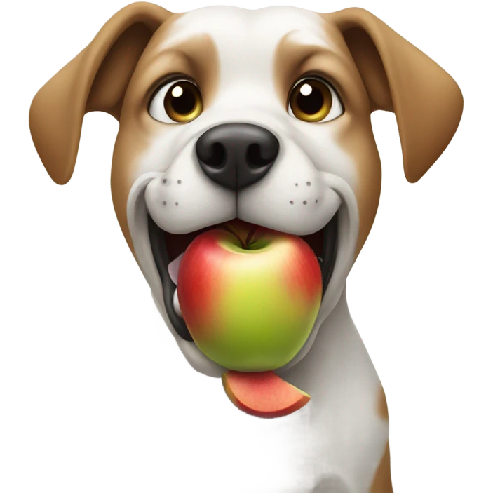 Dog eating a apple emoji