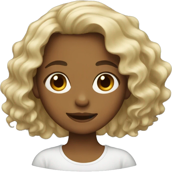 Wavy hair girl emoji