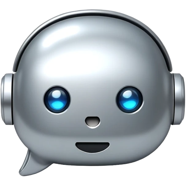 AI chat bubble with digital face, messaging bot icon emoji