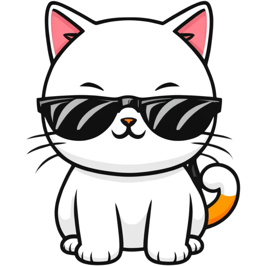 Cat with sunglasses emoji