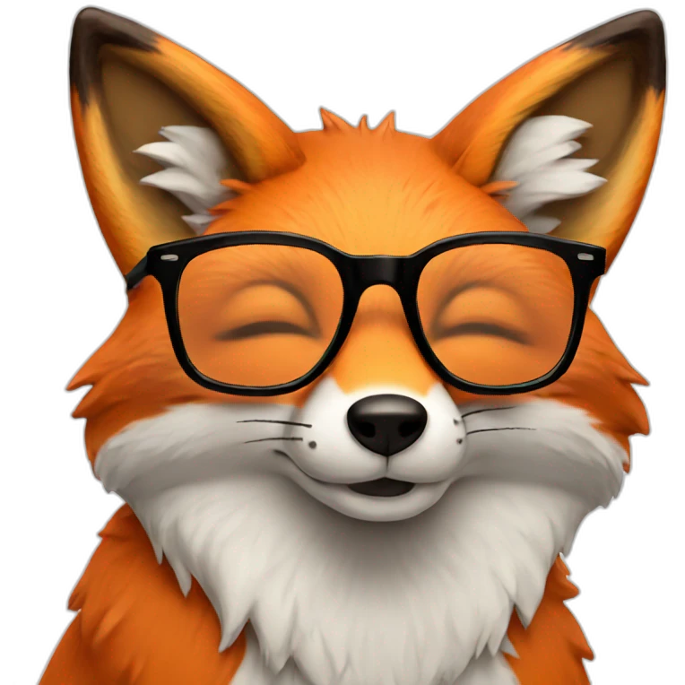 fox with glasses peace sign emoji