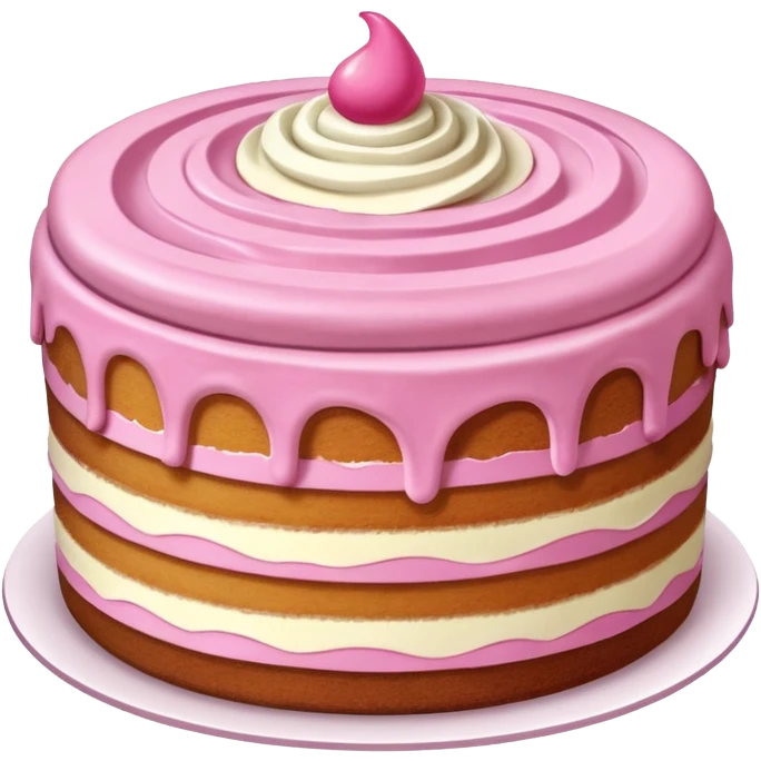 whole tiramisù cake topped with pink cream emoji