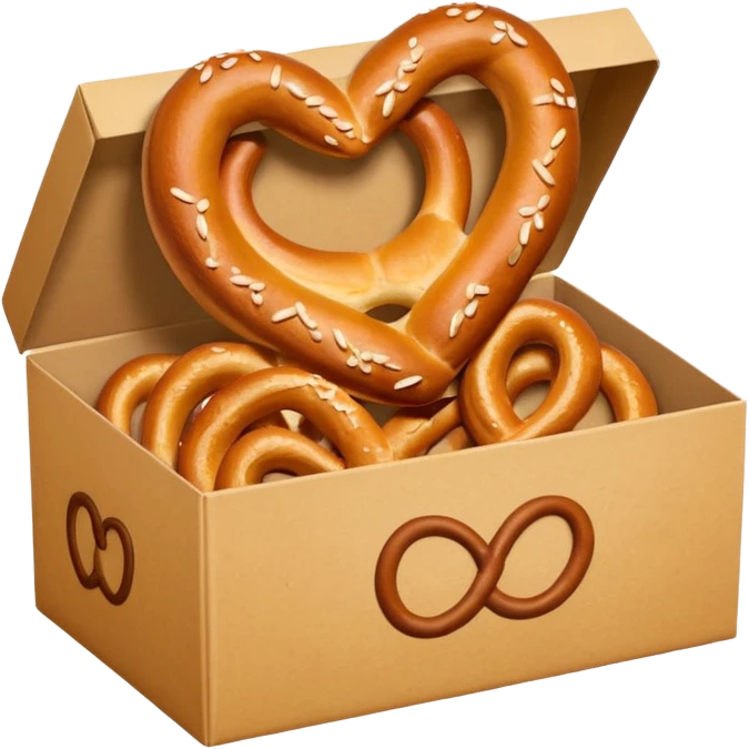 Pretzel on food paper box emoji