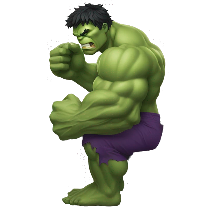 hulk jugando con su computadora emoji