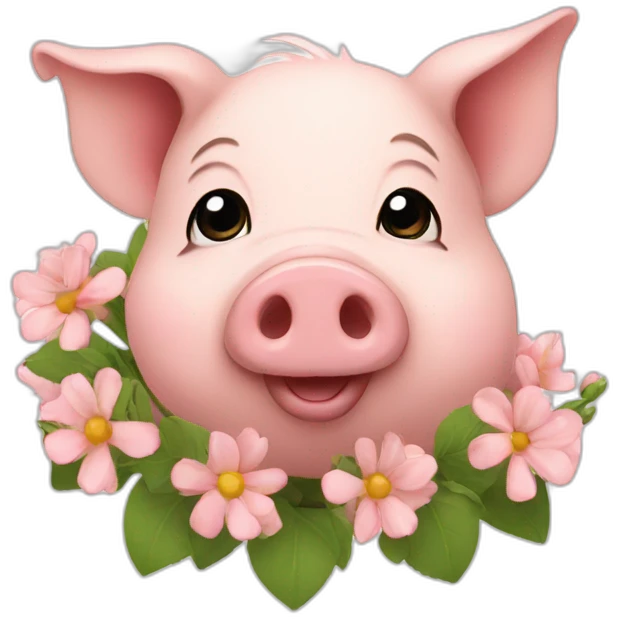 Pig with flowers emoji