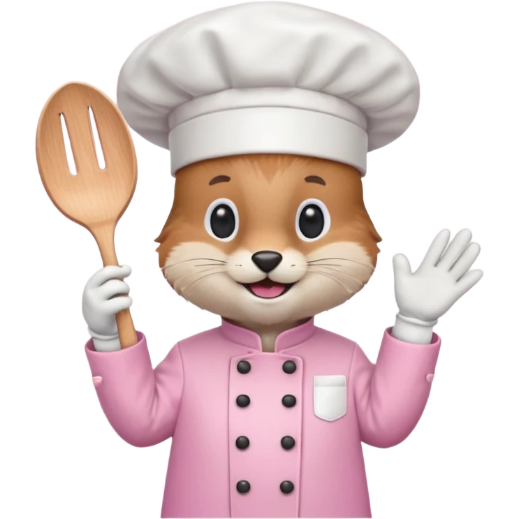 animal with pink chef costume emoji