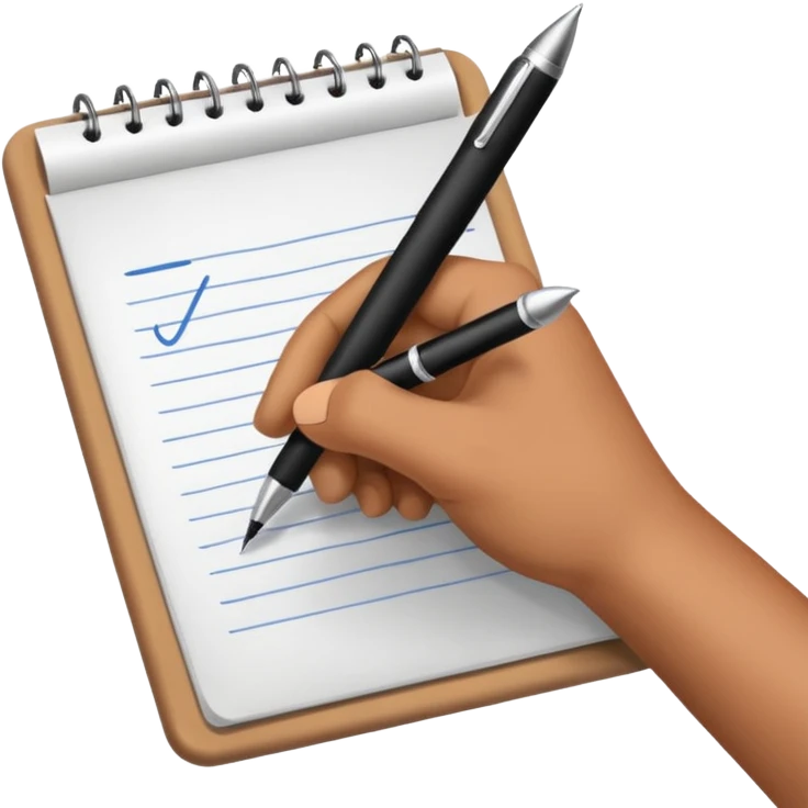 hand with write on the paper emoji