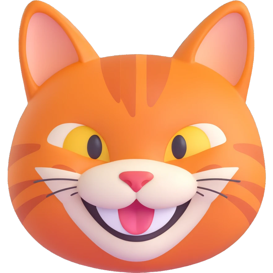 orange cat face smiling emoji