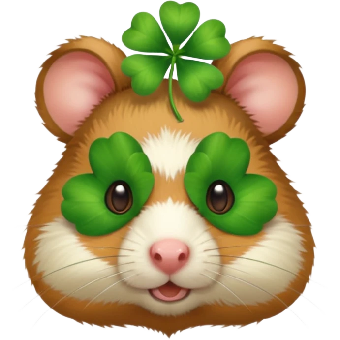 I want a hamster head to wear a clover head accessories emoji