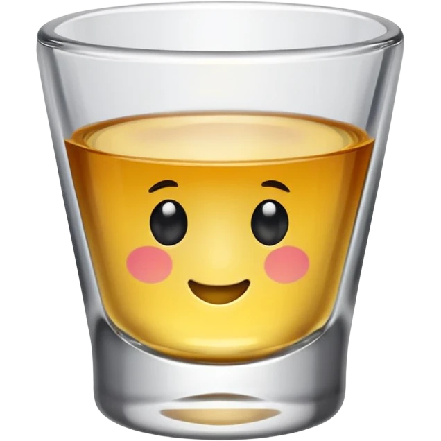 small shot glass, tilted emoji