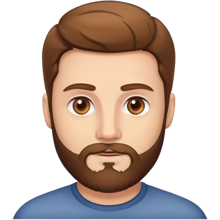 white man with brown hair and beard and hazel eyes emoji