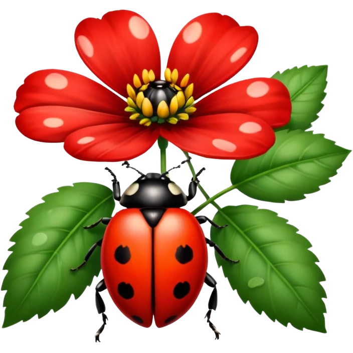 ladybird on flower emoji