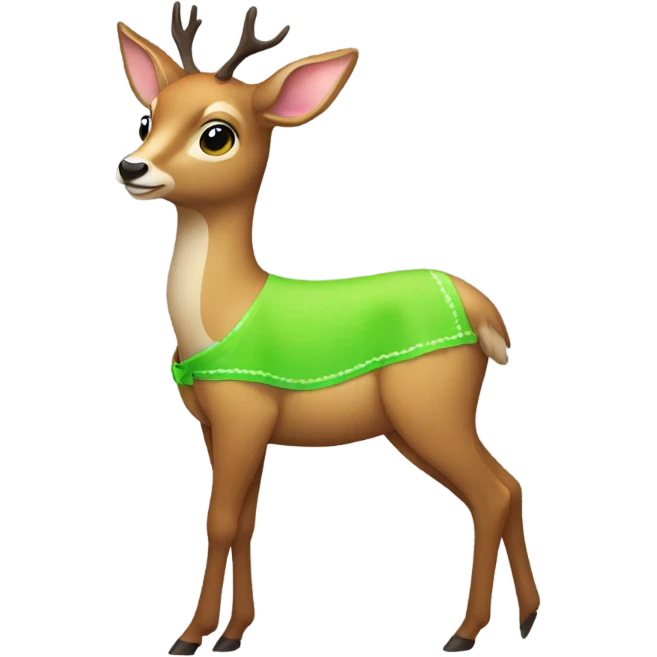 Deer in a green bikini emoji