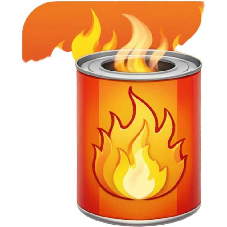 can with flames, vibrant colors emoji