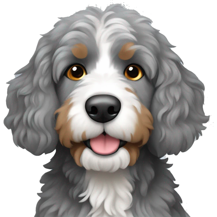Grey Australian bernedoodle WITHOUT white emoji