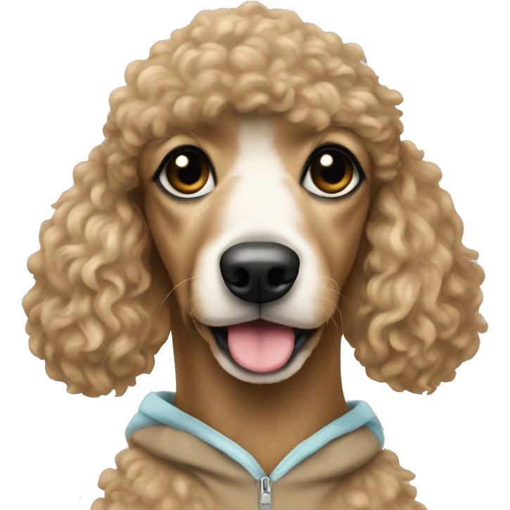 You poodle with hoodie emoji