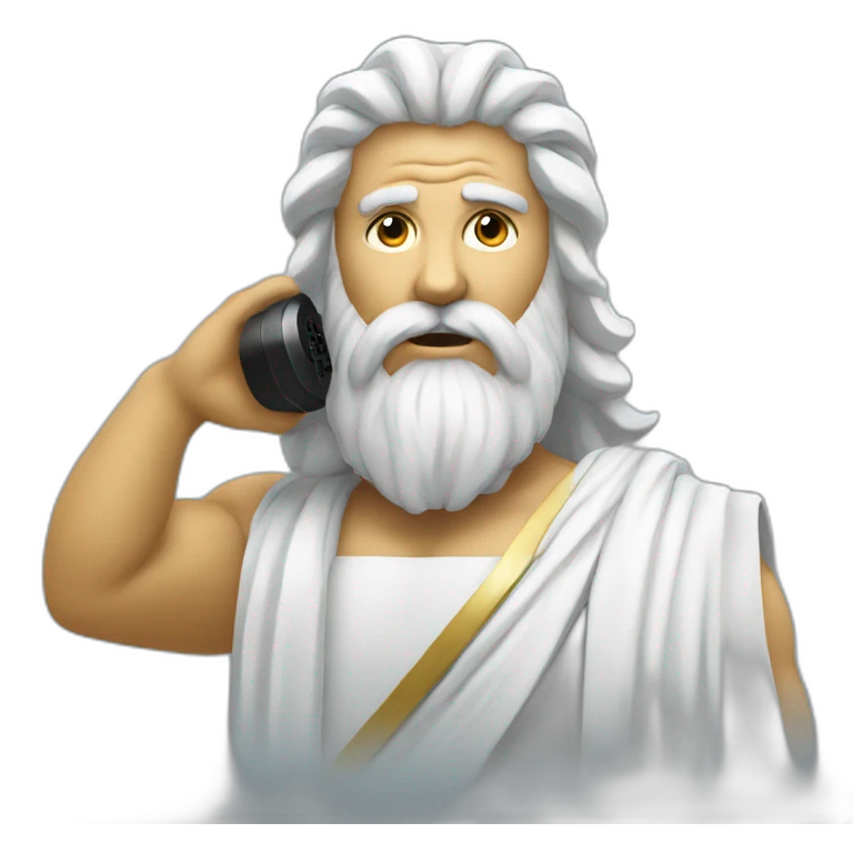 zeus speaking with a phone emoji