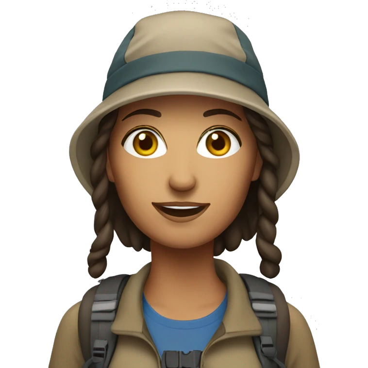 Brunette woman hiker  emoji