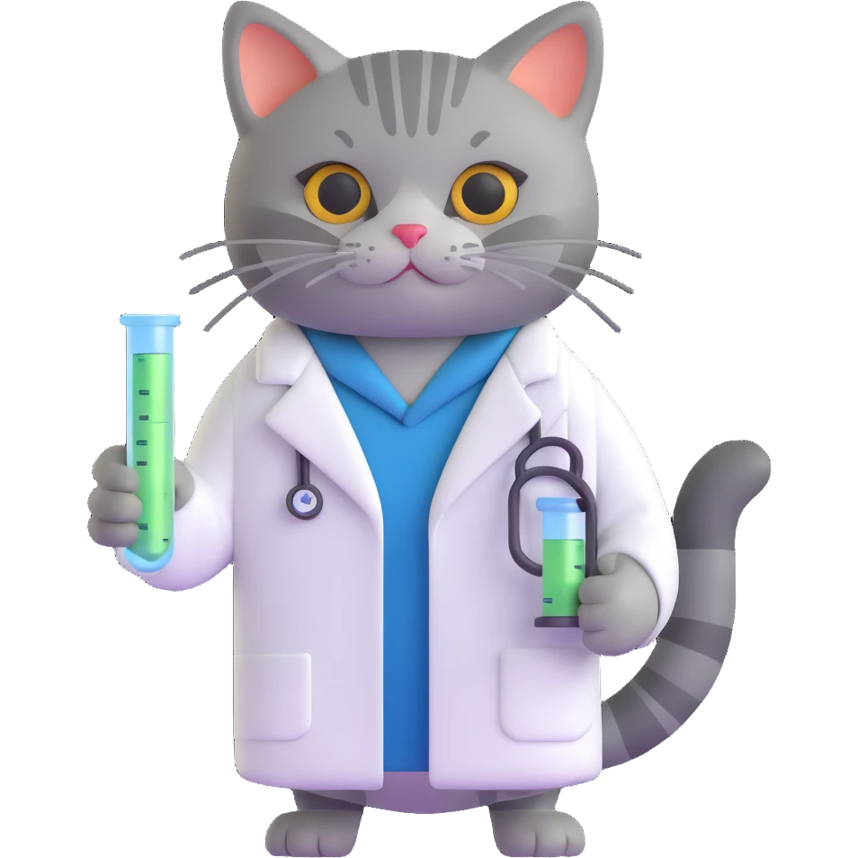 cat scientist holding a test tube emoji