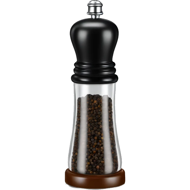 glass pepper mill with black pepper  emoji
