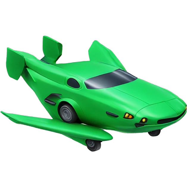 Green flying car emoji