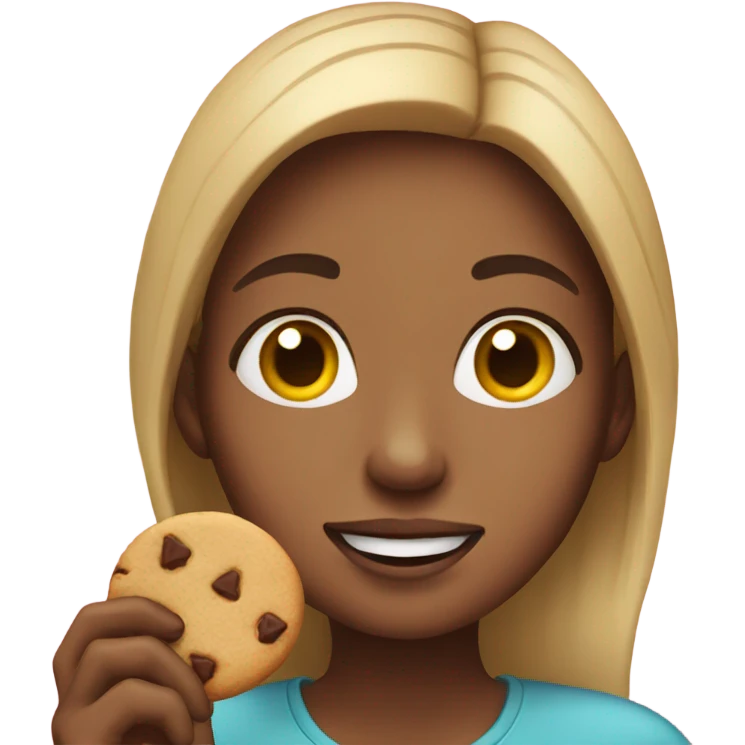 Girl eating cookie  emoji