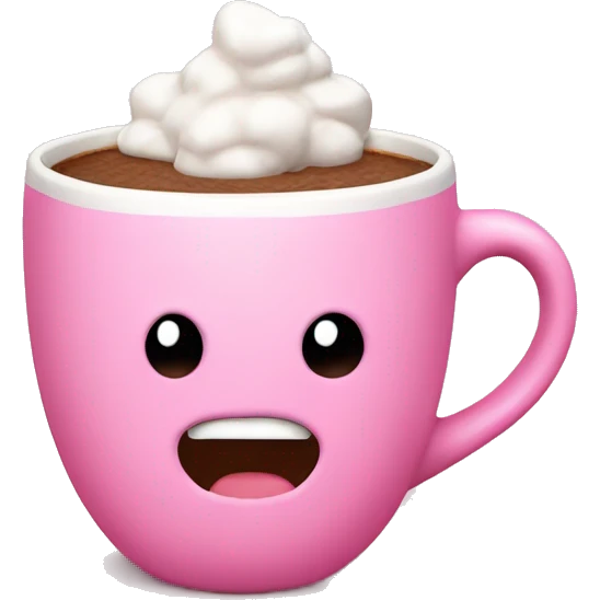 hot coco in pink heart mug emoji
