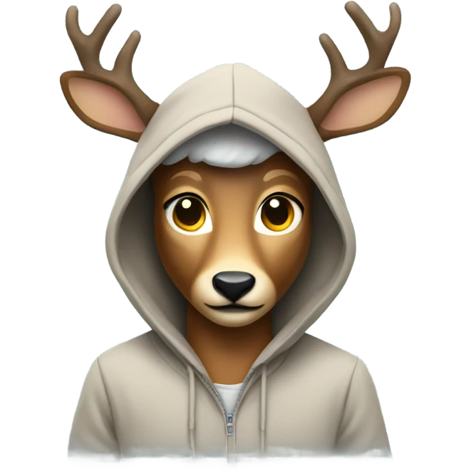 Deer with hoodie emoji