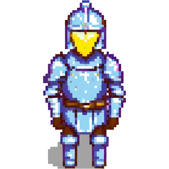 knight in shining armor, pixel art style, classic RPG look emoji