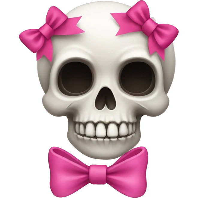 Skull with a pink bow emoji