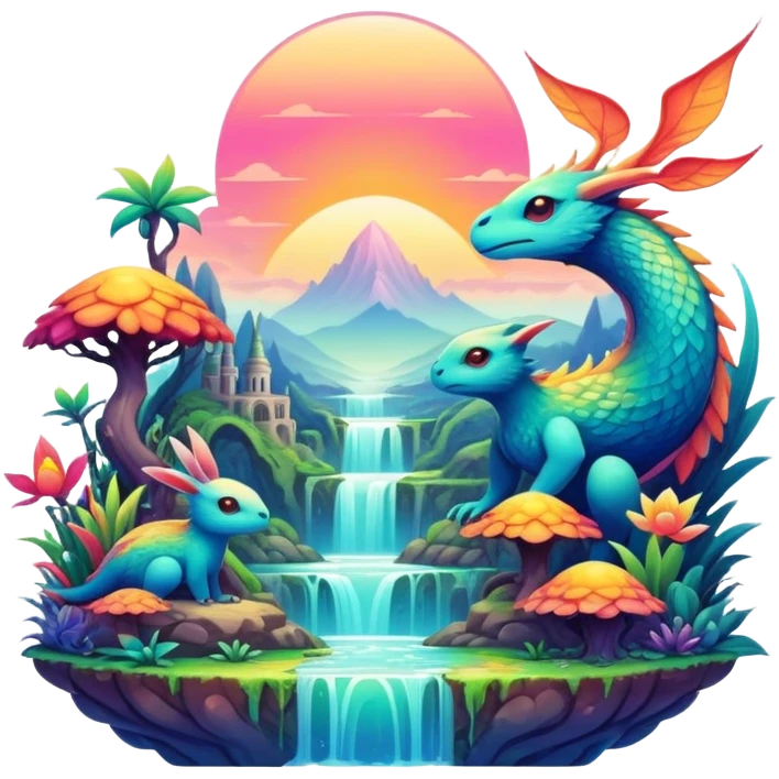 divine complex gradients aesthetic-scenery-Fakémon-creature emoji
