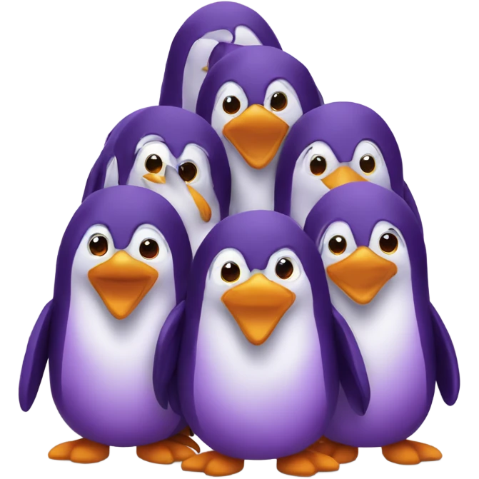 Purple penguins happy new year emoji