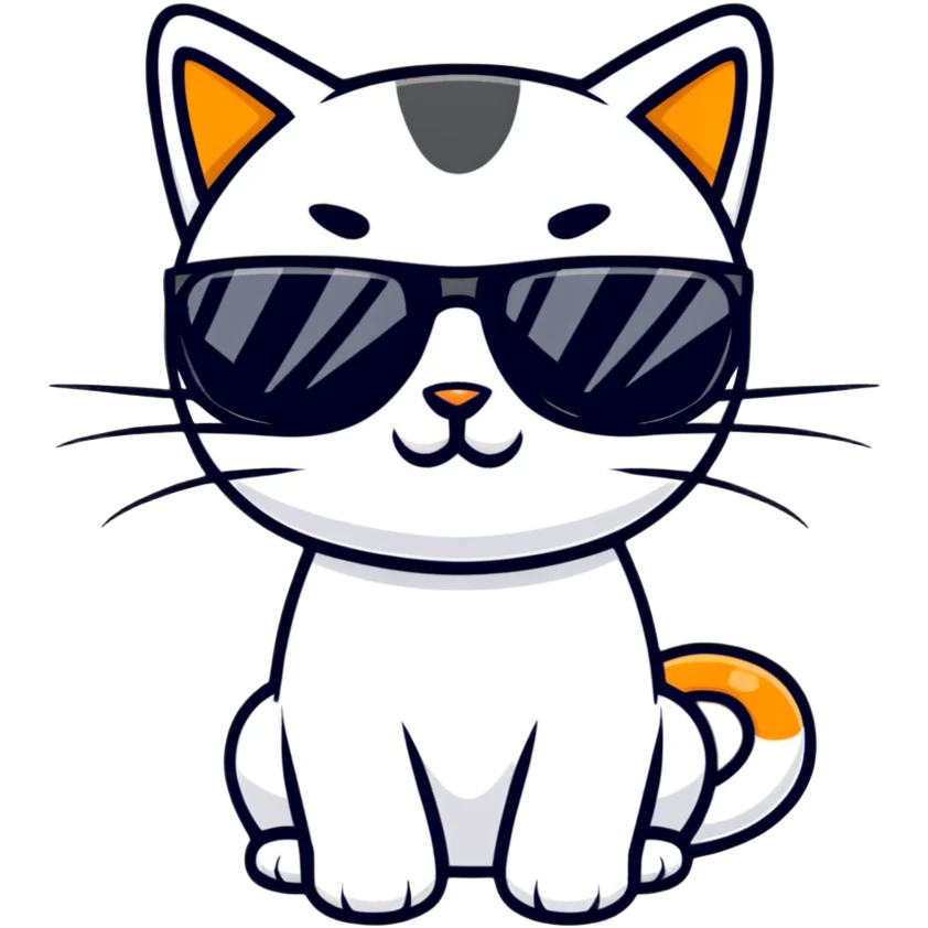 cool cat wearing stylish sunglasses emoji