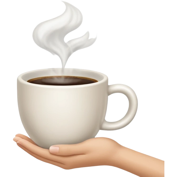 Hand holding a coffee cup emoji