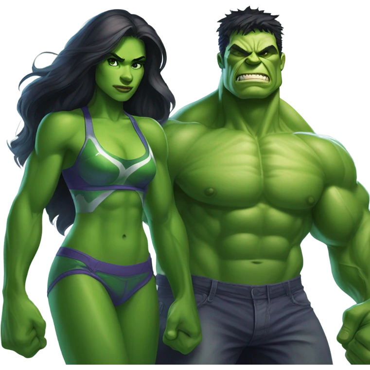 Hulk with she hulk emoji