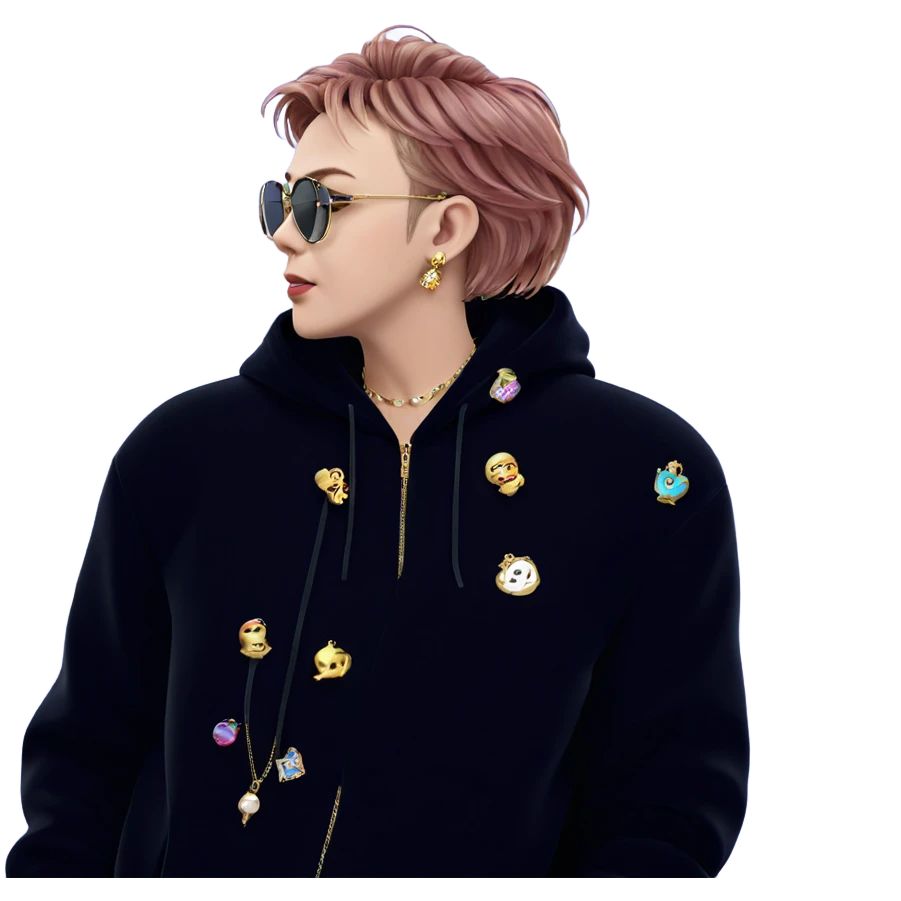 girl in profile with jewelry emoji