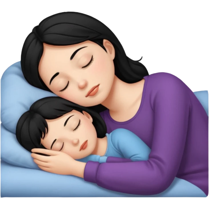 Black haired girl sleeping emoji