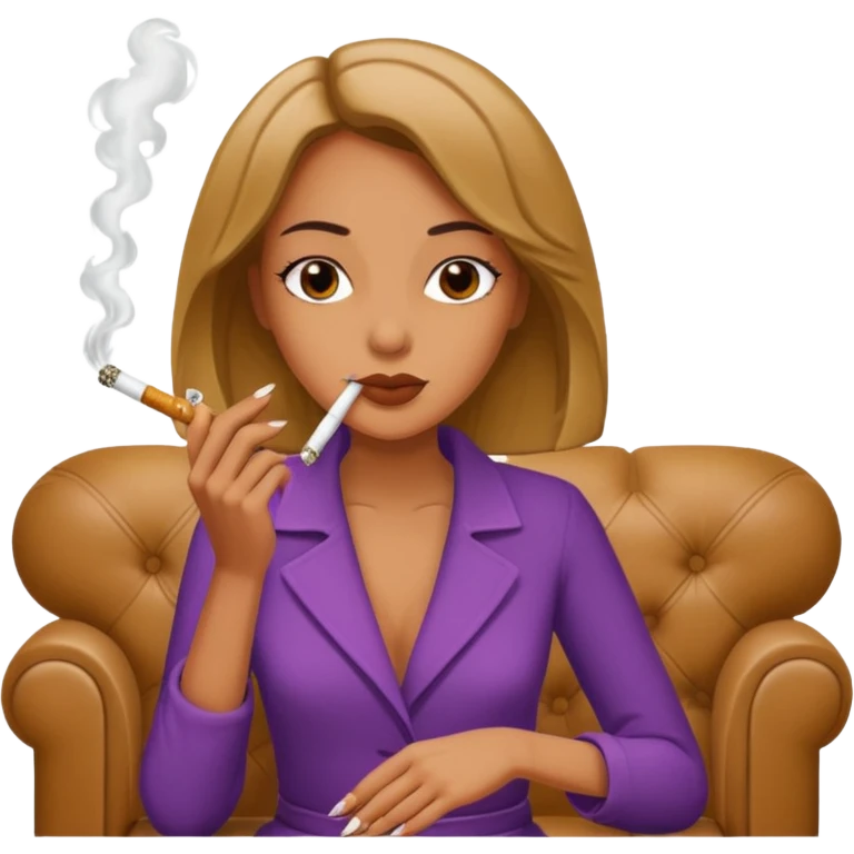 Bitch, smoking a joint on the couch emoji