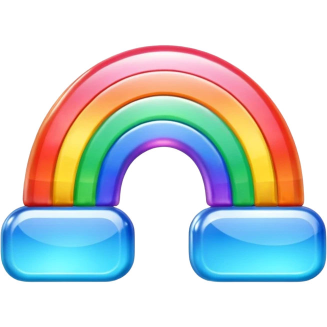 A 3d, not too detailed rainbow colored sparkling special shaped prismatic icon emoji