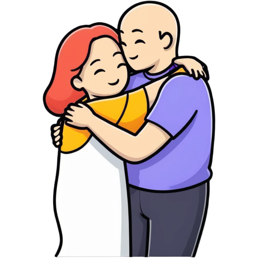 cute couple embracing emoji