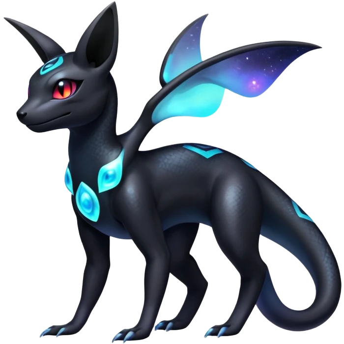 Nebulae Salandit-Umbreon-Fakémon-hybrid-creature (full body)  emoji