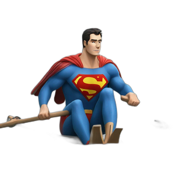 Superman rowing emoji