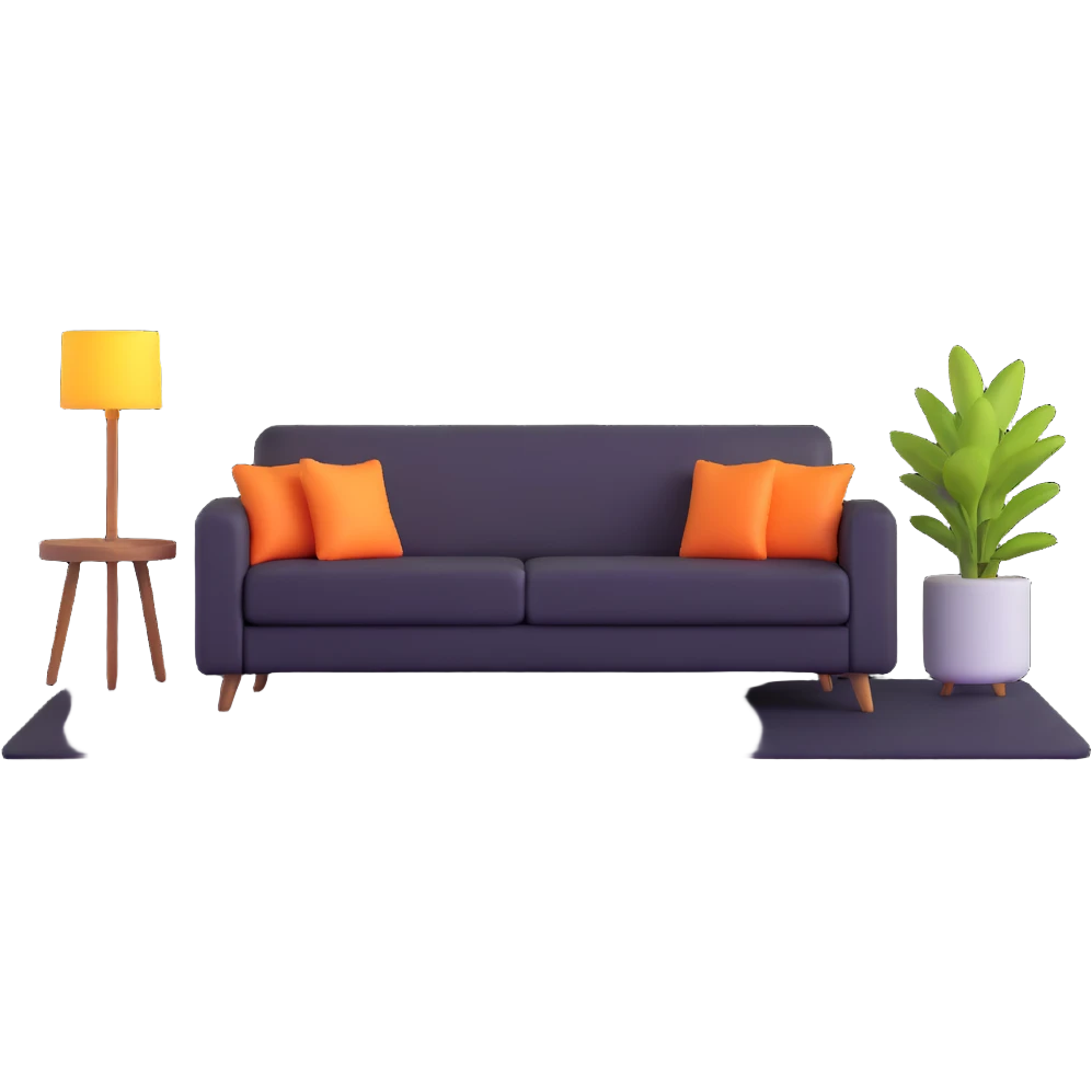 relaxing chill zone with comfy sofa and mood lighting emoji