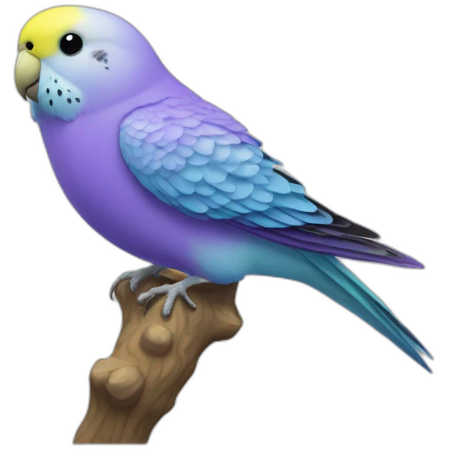 Violet budgie with yellow head emoji