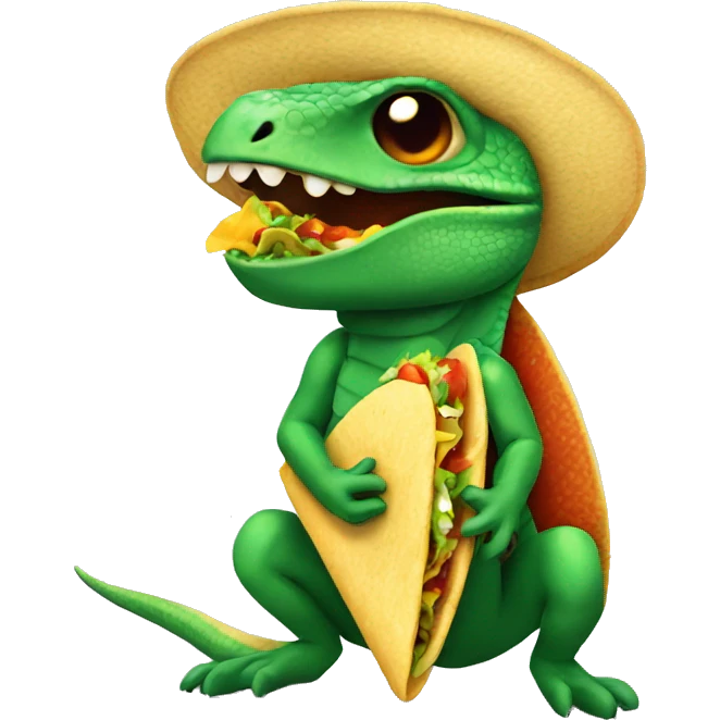 Lizard eating tacos  emoji